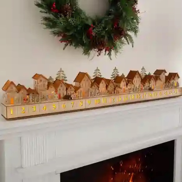 Balsam Hill Other - New Balsam Hill Wooden Christmas Mantel Village Advent Calendar